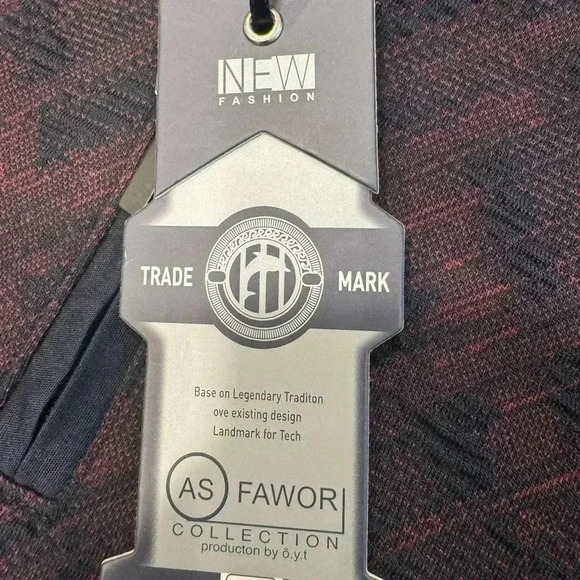 AS Fawor Collection men’s 1/4 zip pullover navy & burgundy sz L NEW! - Picture 3 of 10